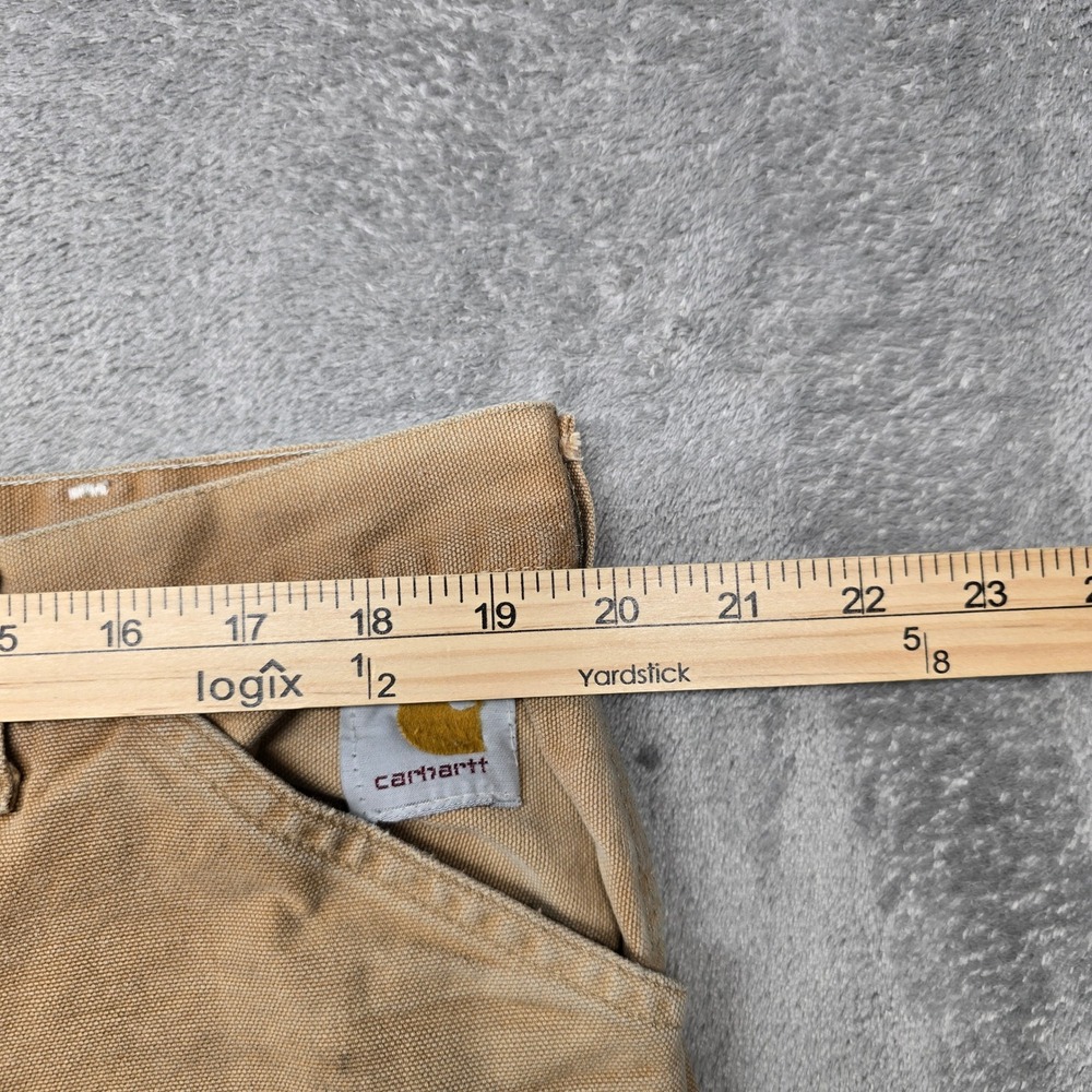Vintage Carhartt Hunting Pants Mens 42x32 Tan Canvas Brush Guard Made in USA - Picture 11 of 14
